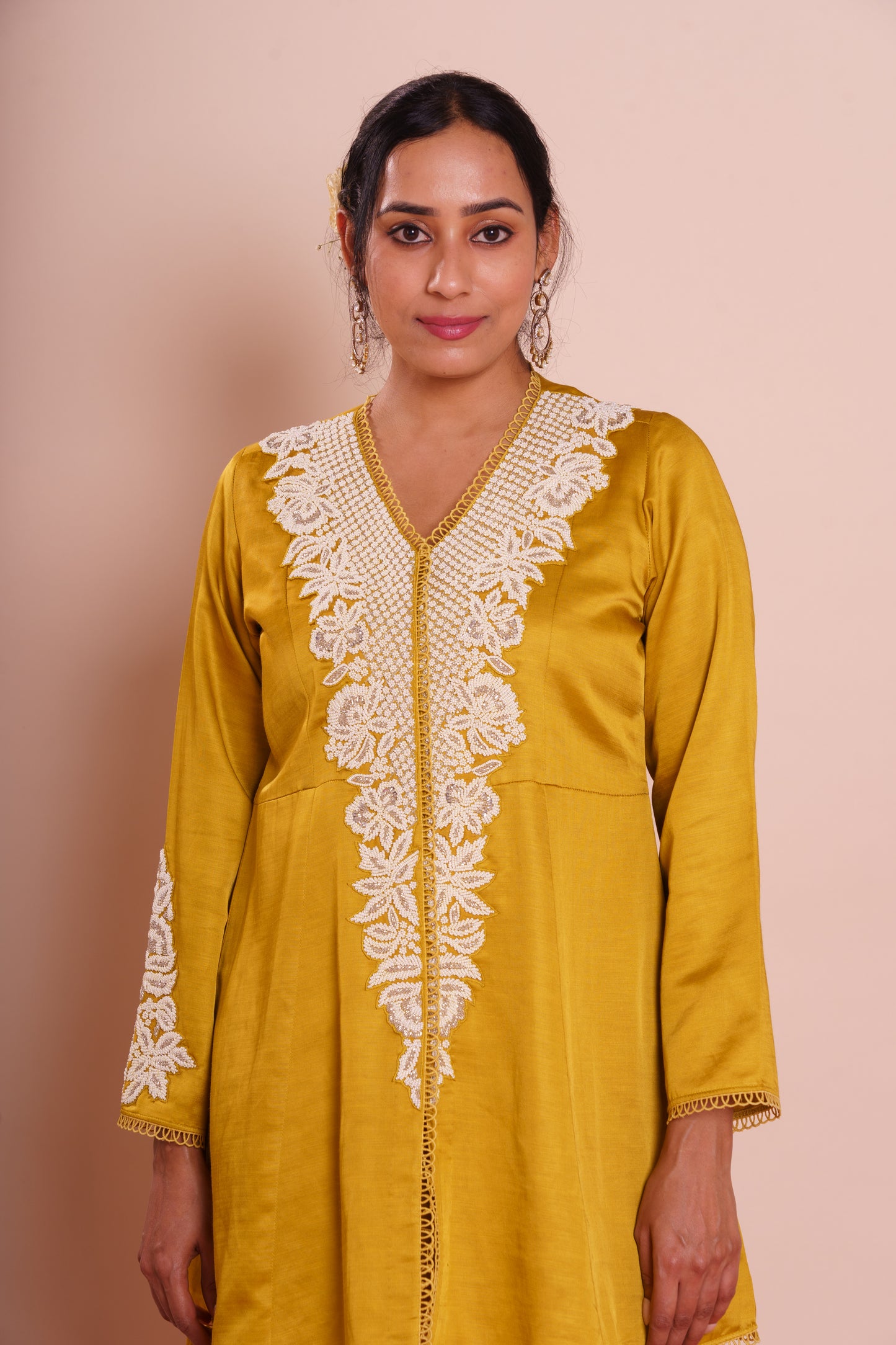 Ishya Mustard Peplum Kurta Set