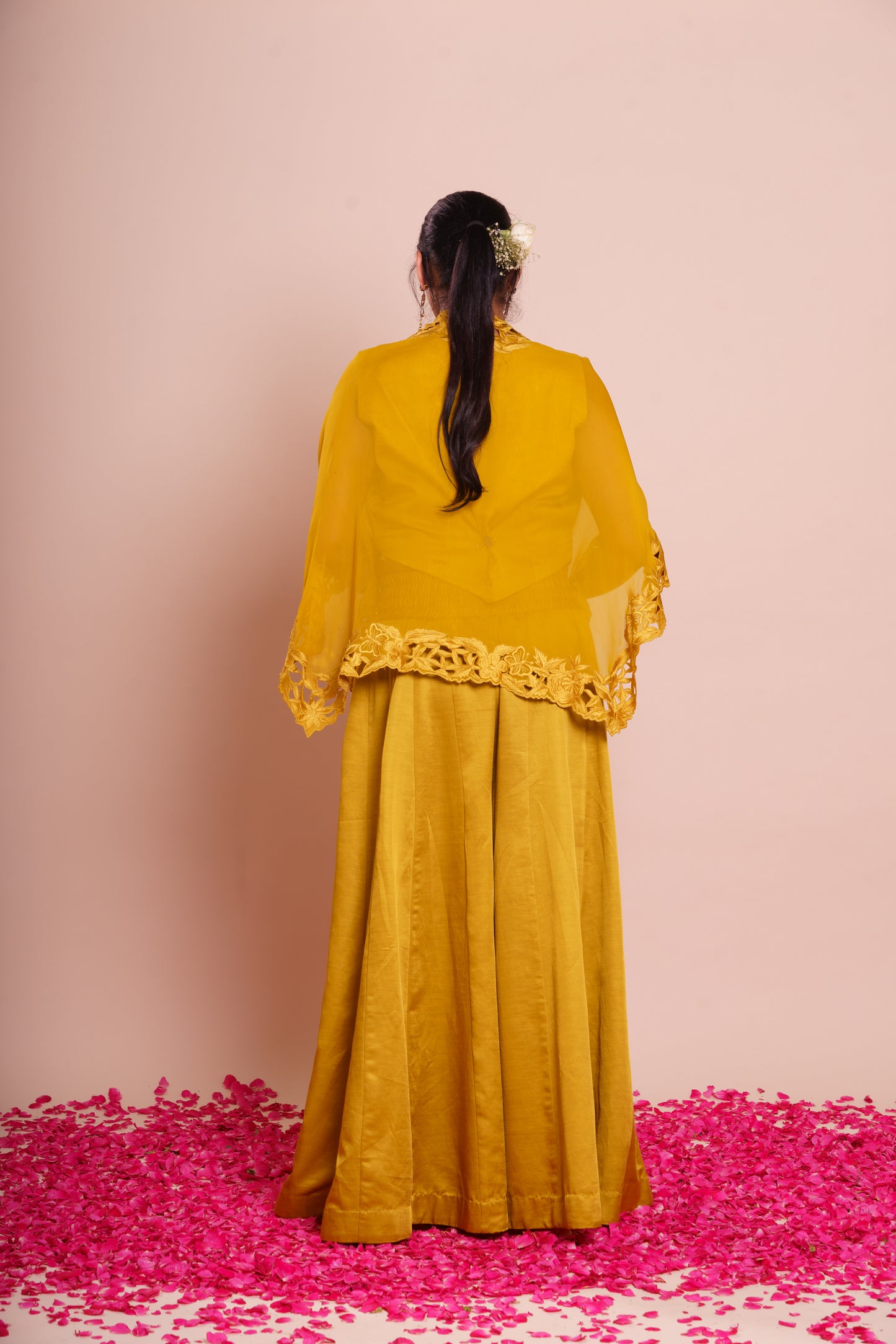 Avisha Mustard Yellow Cape Set