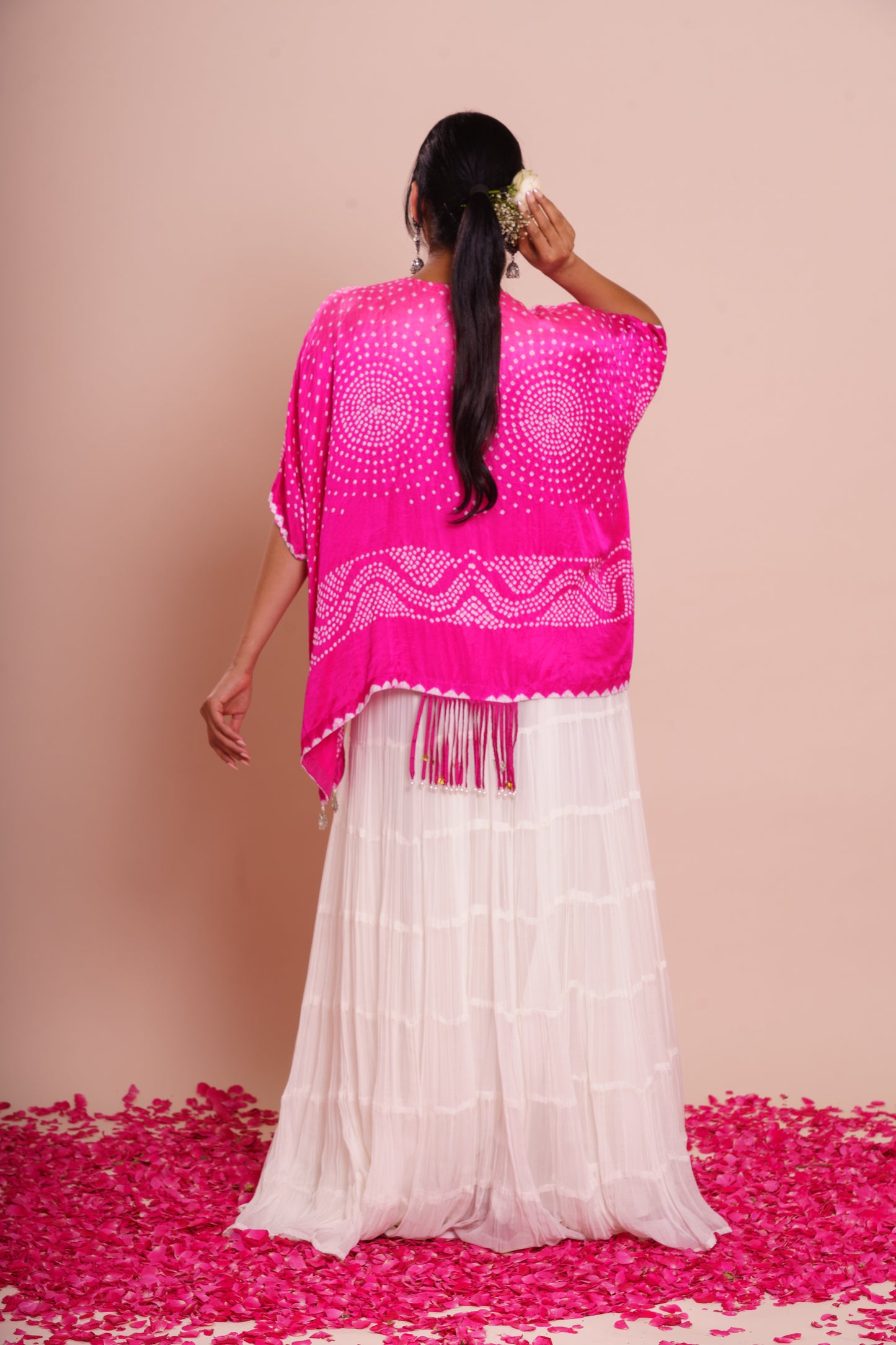 Shriya Pink Bandhani Kaftan Set
