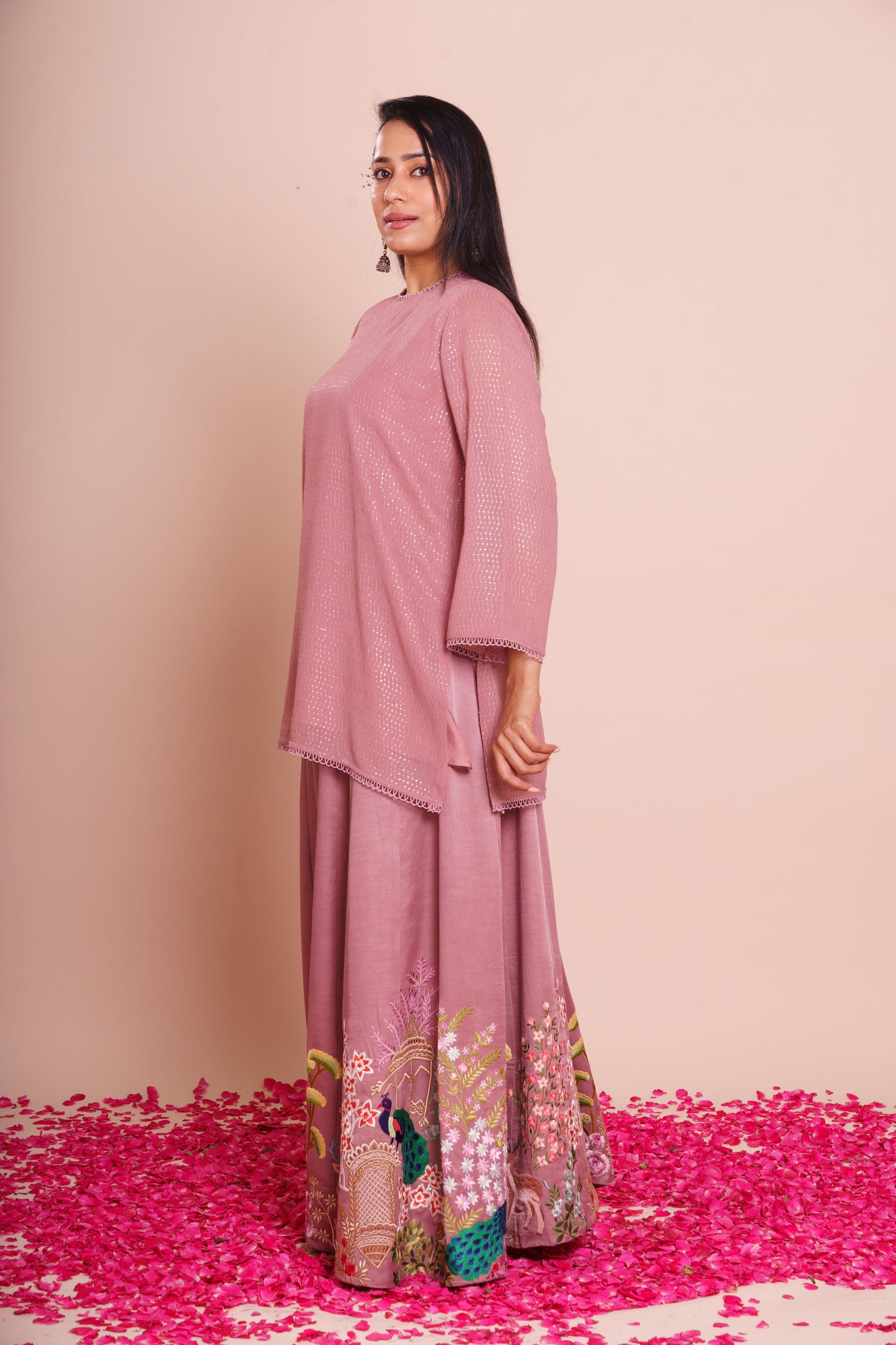 Reva Pink Kurta Sharara Set