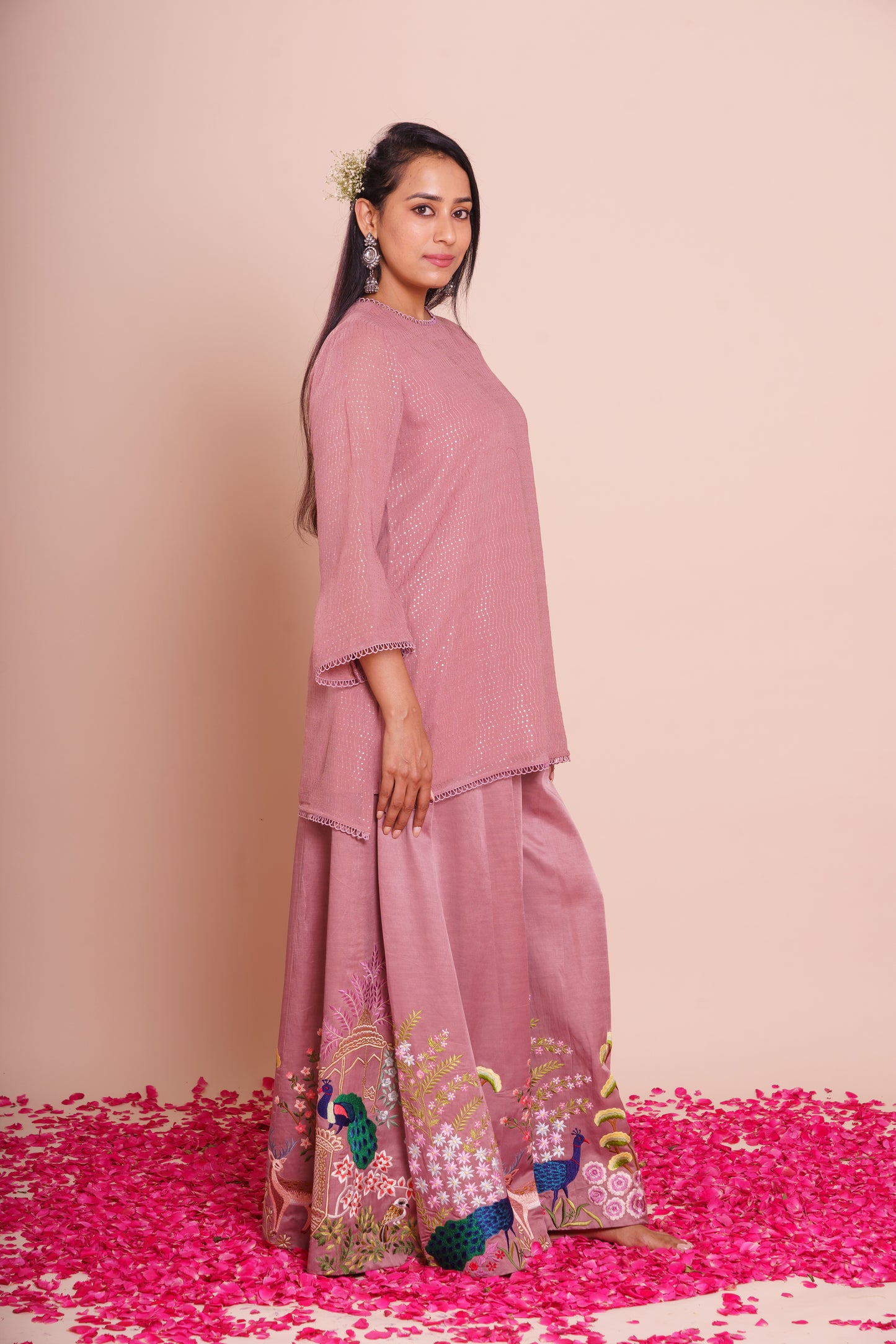 Reva Pink Kurta Sharara Set