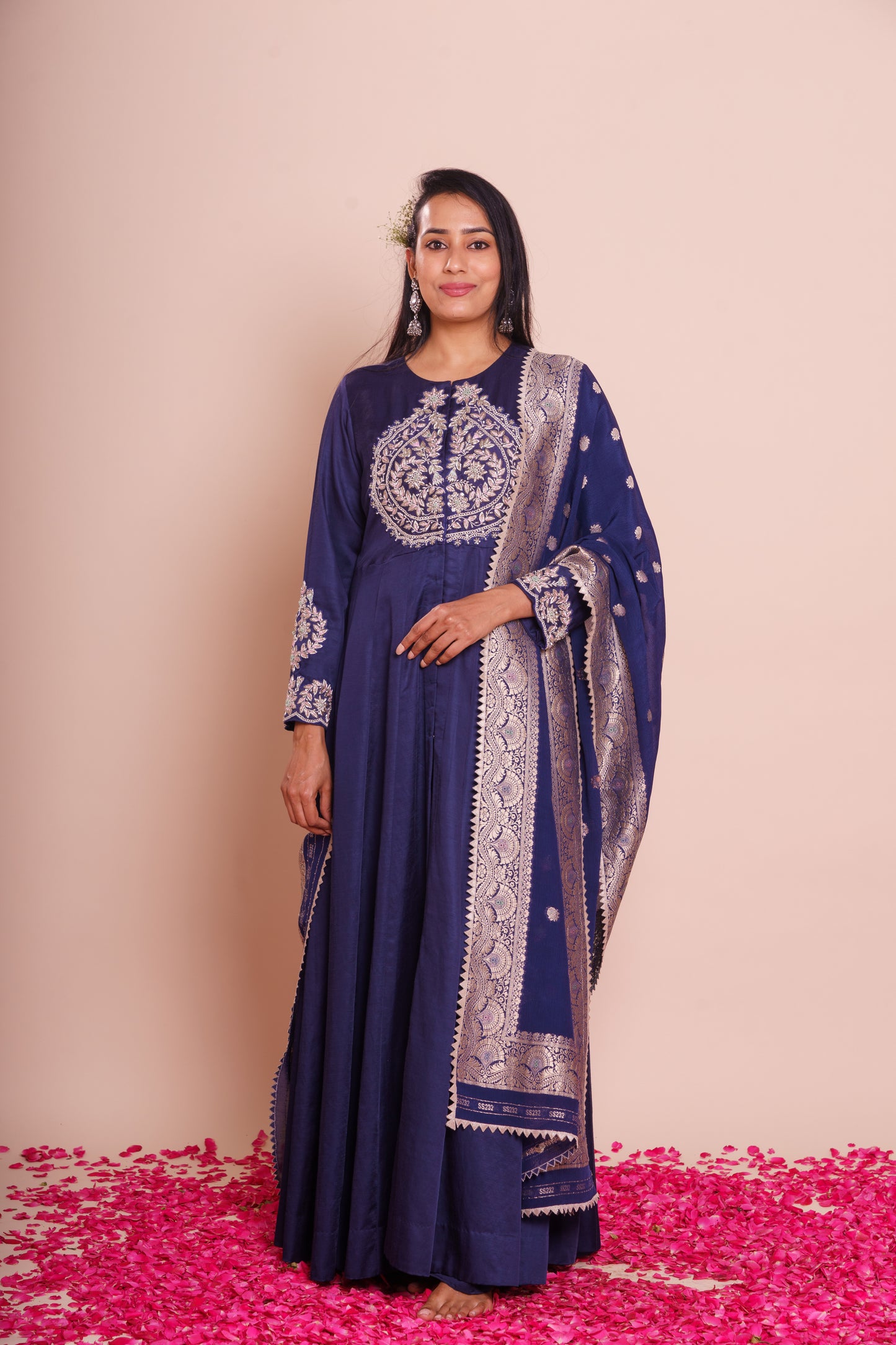 Araadhya Indigo Blue Long Kalidar Set