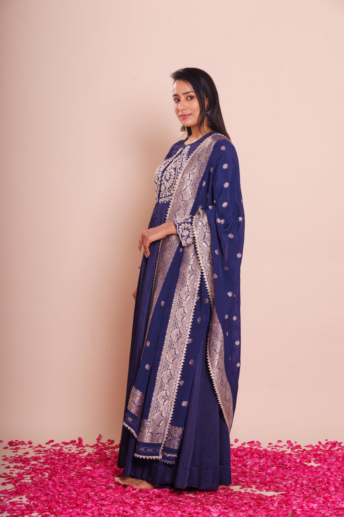 Araadhya Indigo Blue Long Kalidar Set