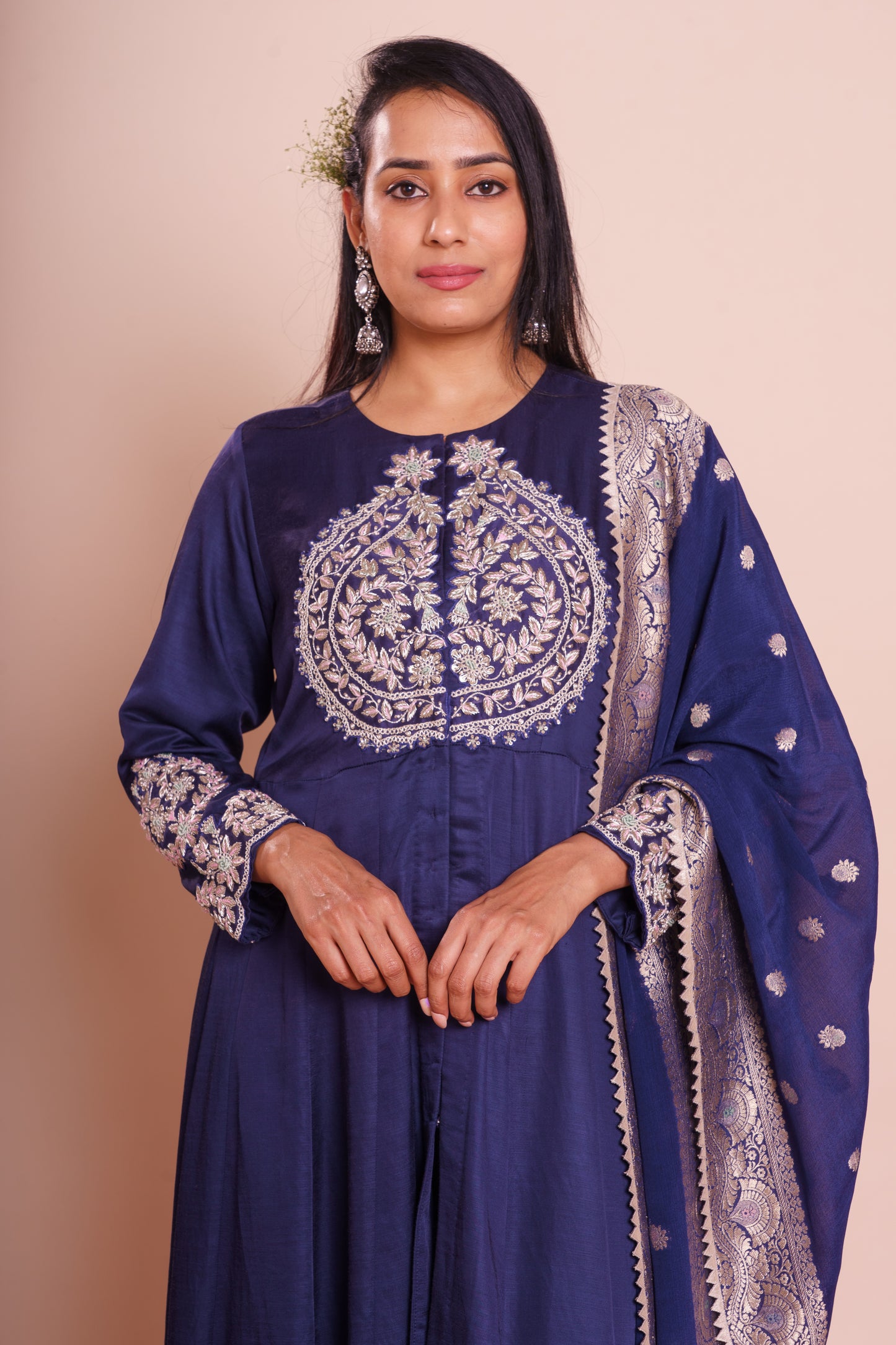 Araadhya Indigo Blue Long Kalidar Set