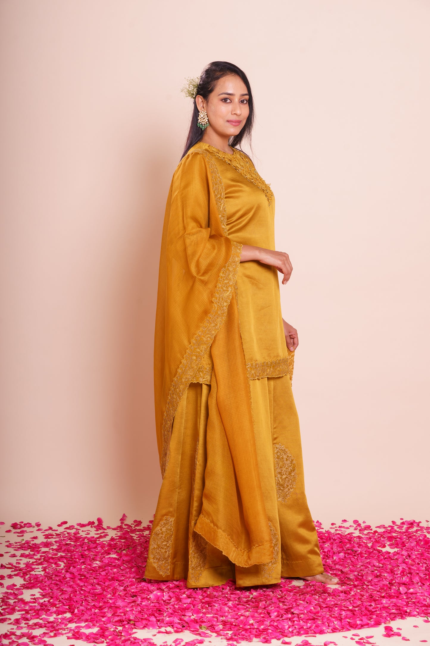 Ishika Mustard Yellow Kurta Sharara Set