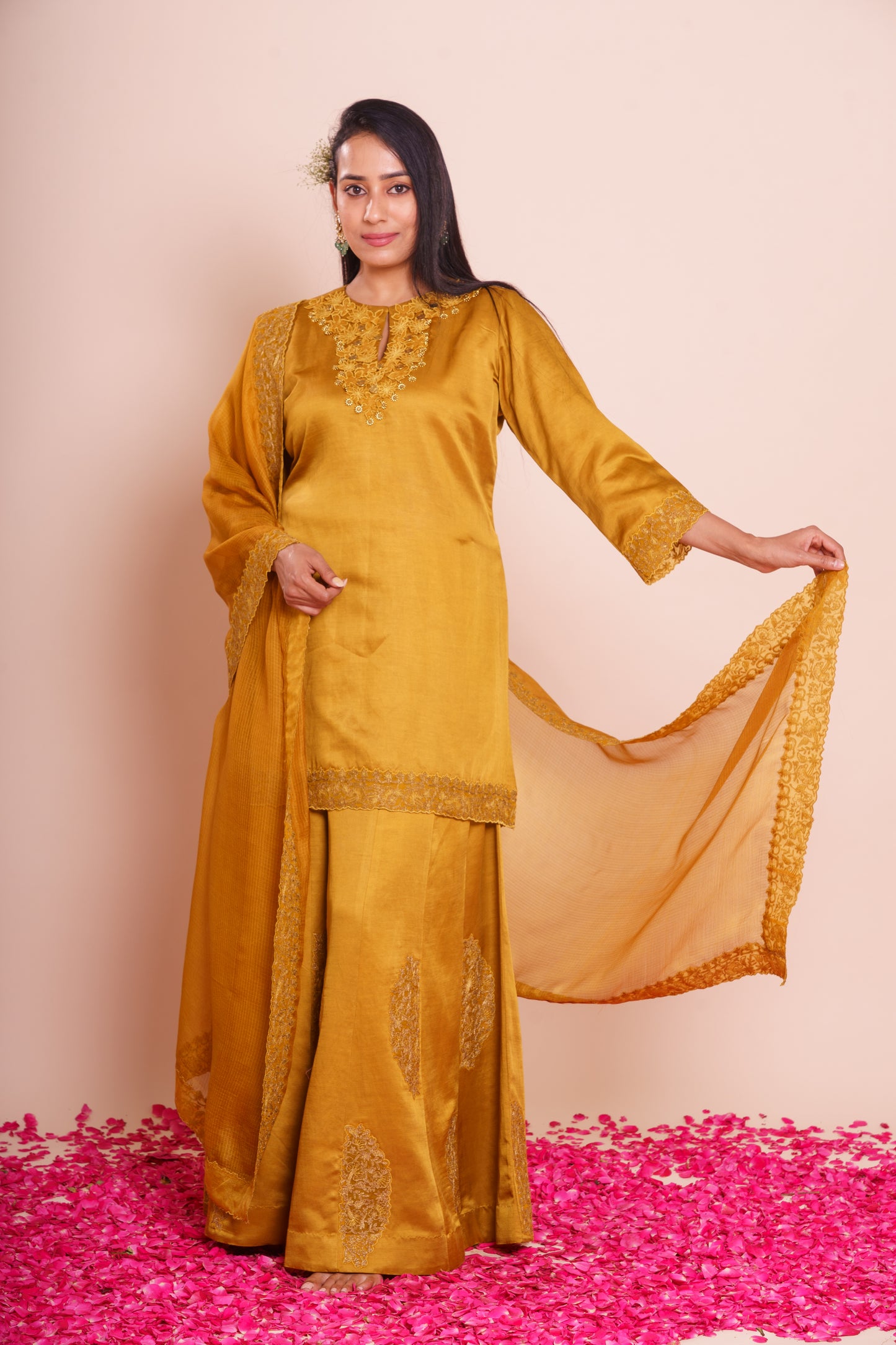 Ishika Mustard Yellow Kurta Sharara Set