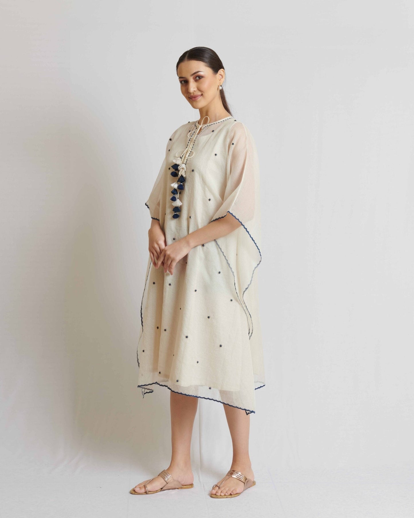 Blue detail Kaftan Tunic