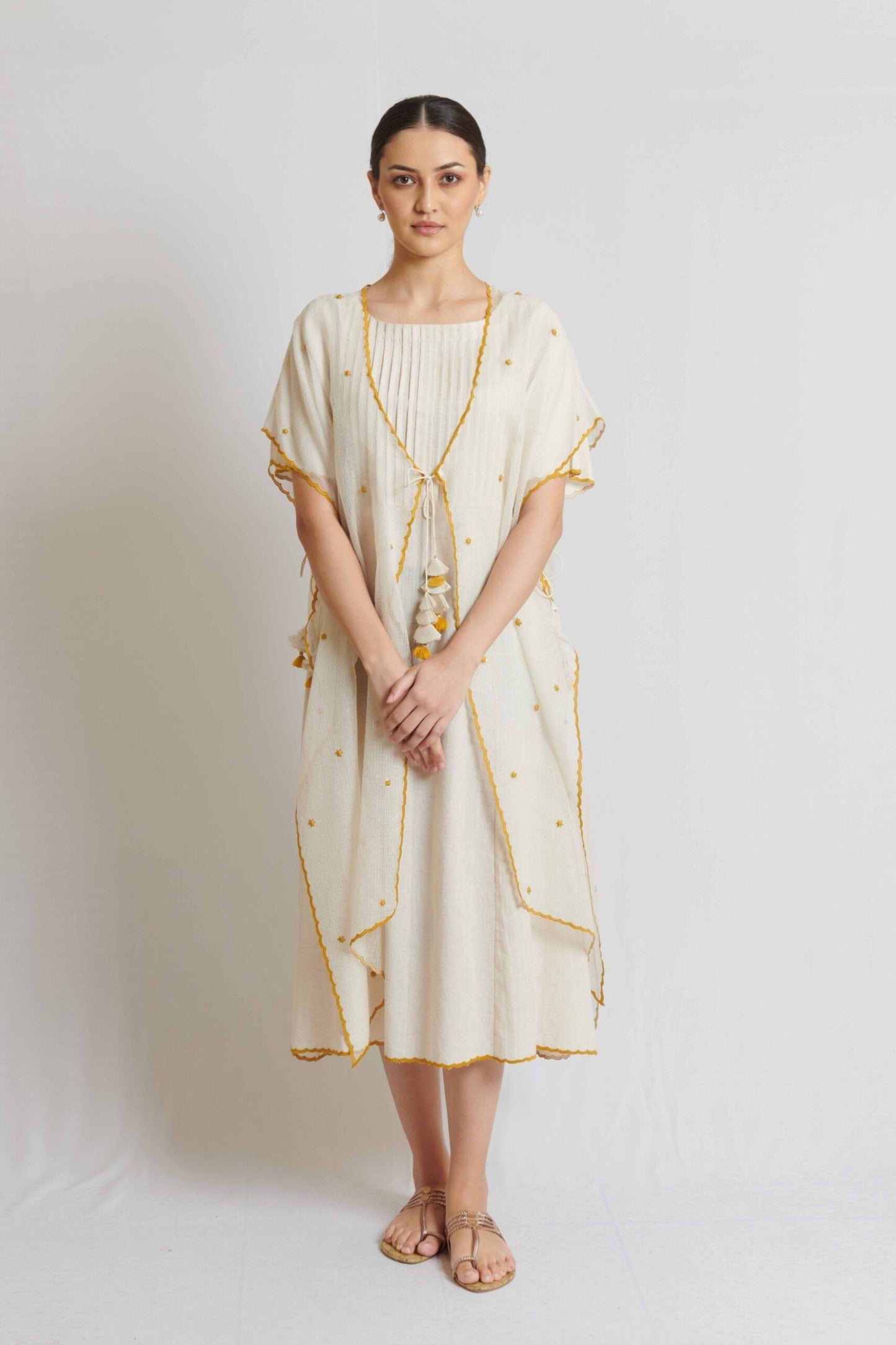 Ivory Kota Cotton Poucho