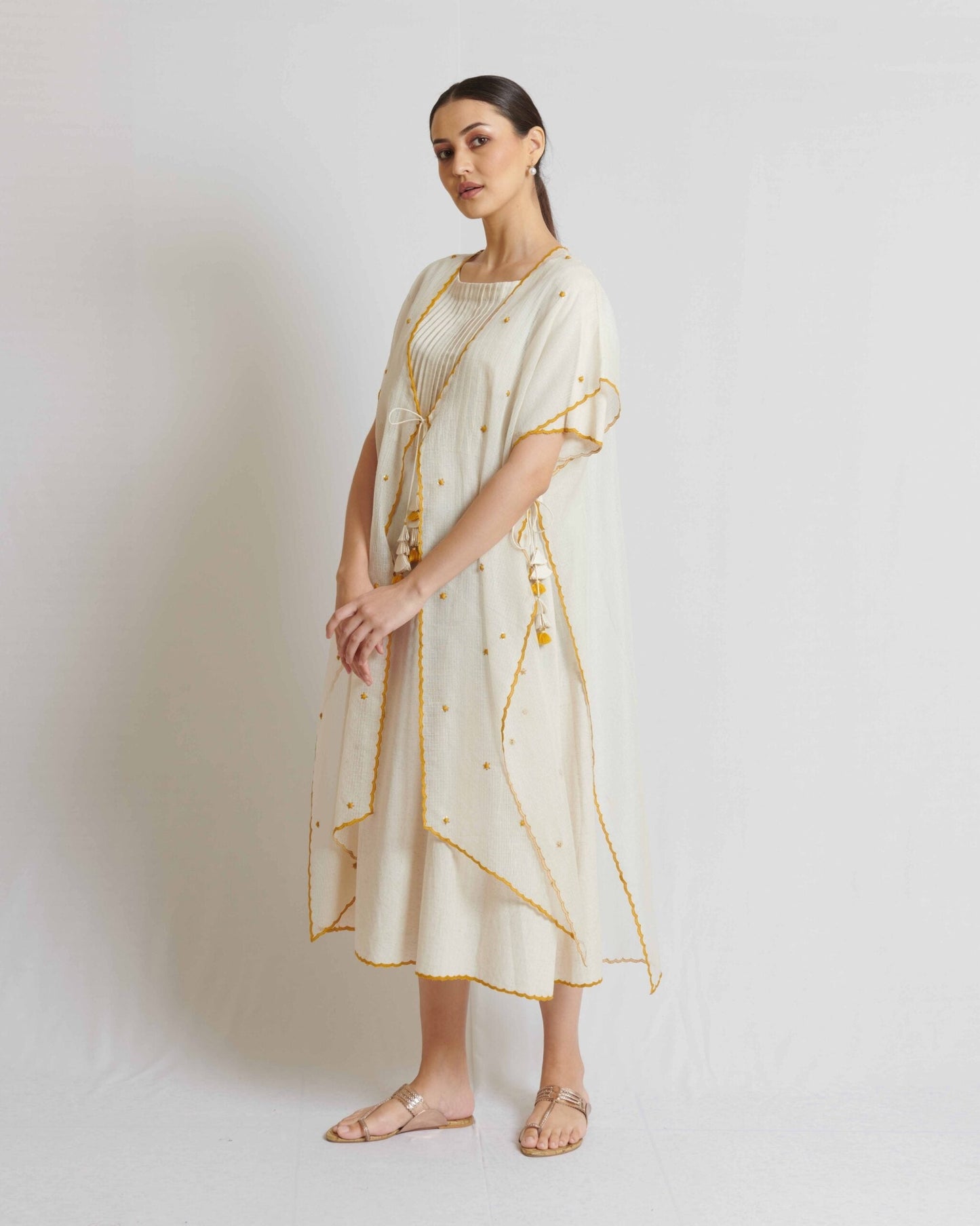 Tunic with yellow applique Poncho