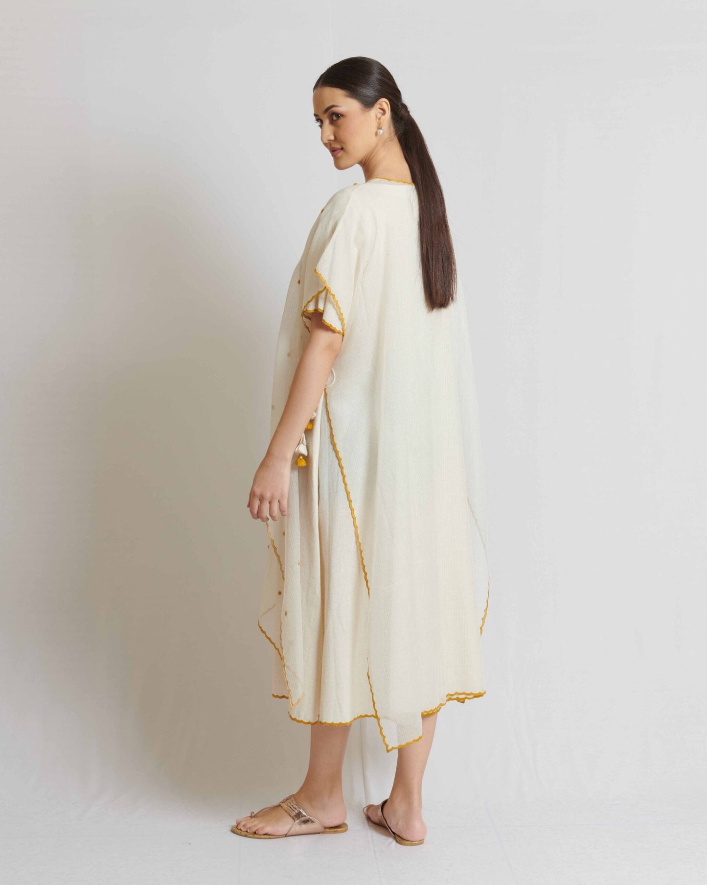 Tunic with yellow applique Poncho