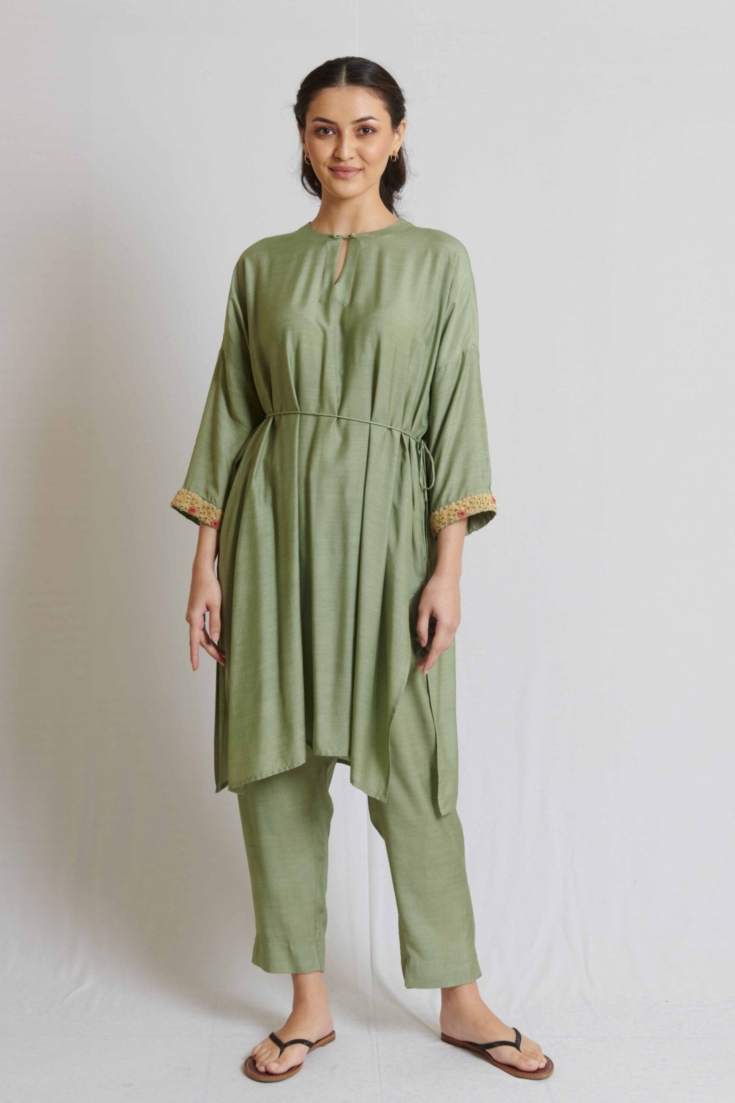 Mint Green Spun Silk Co-Ord Set