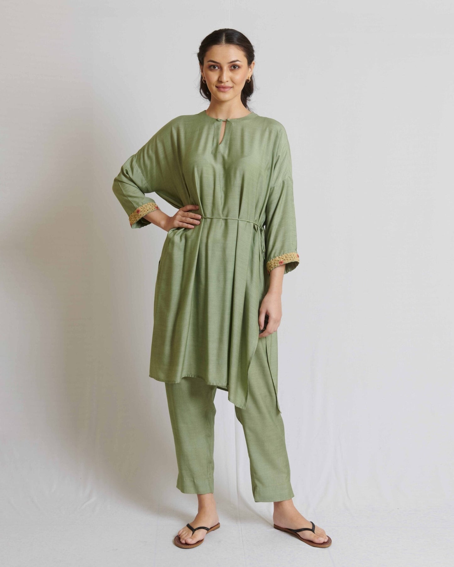 Mint green spun silk co-ord set