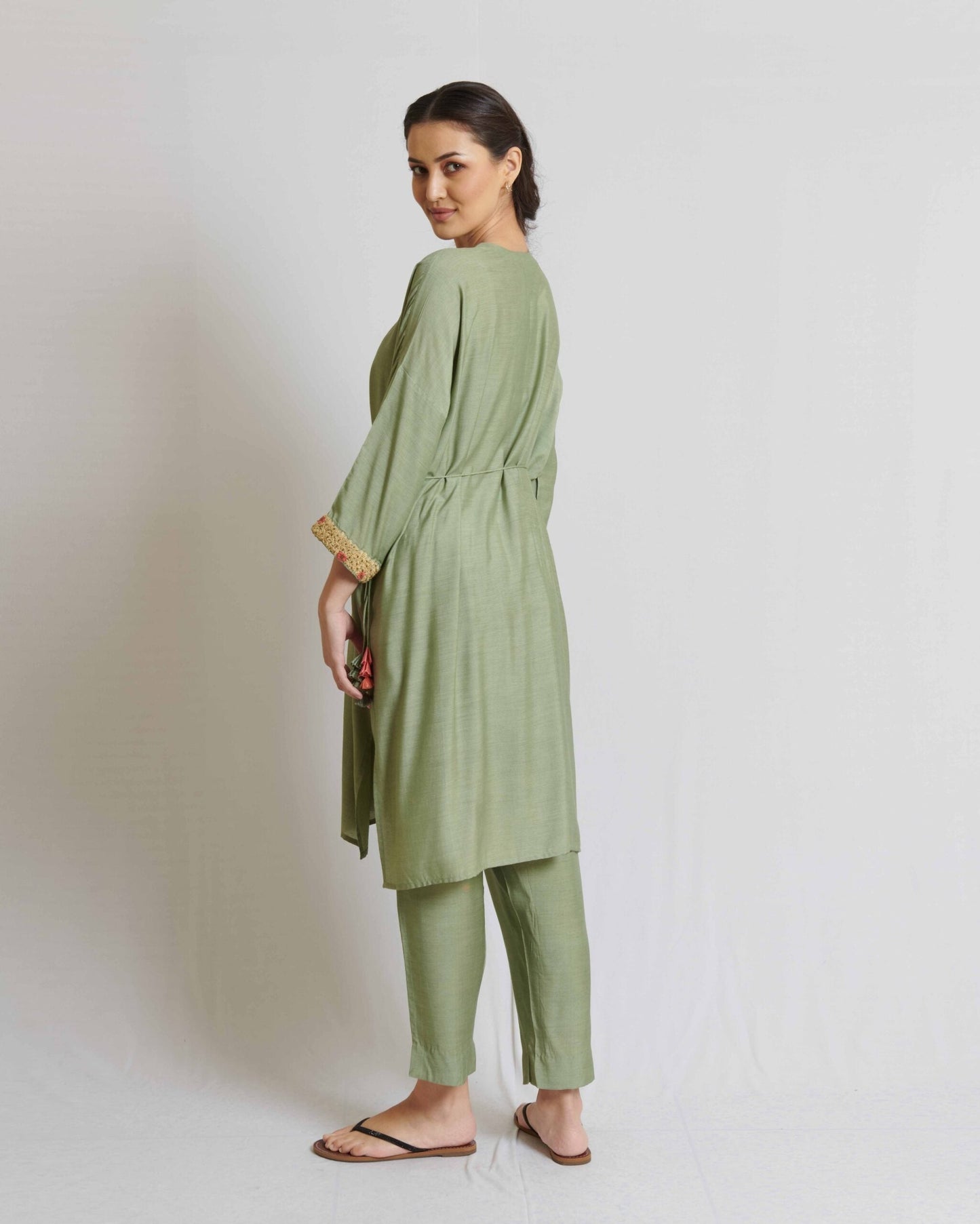 Mint green spun silk co-ord set