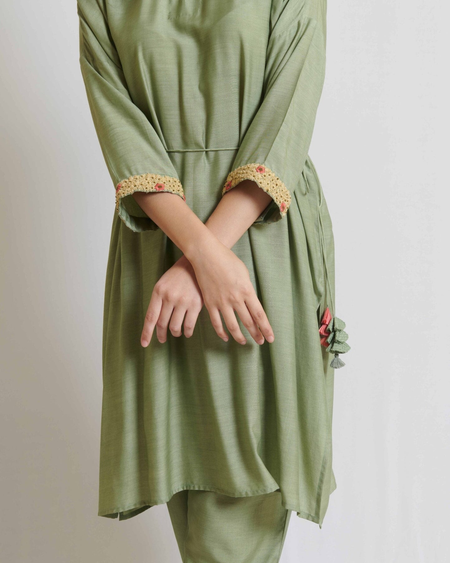 Mint green spun silk co-ord set