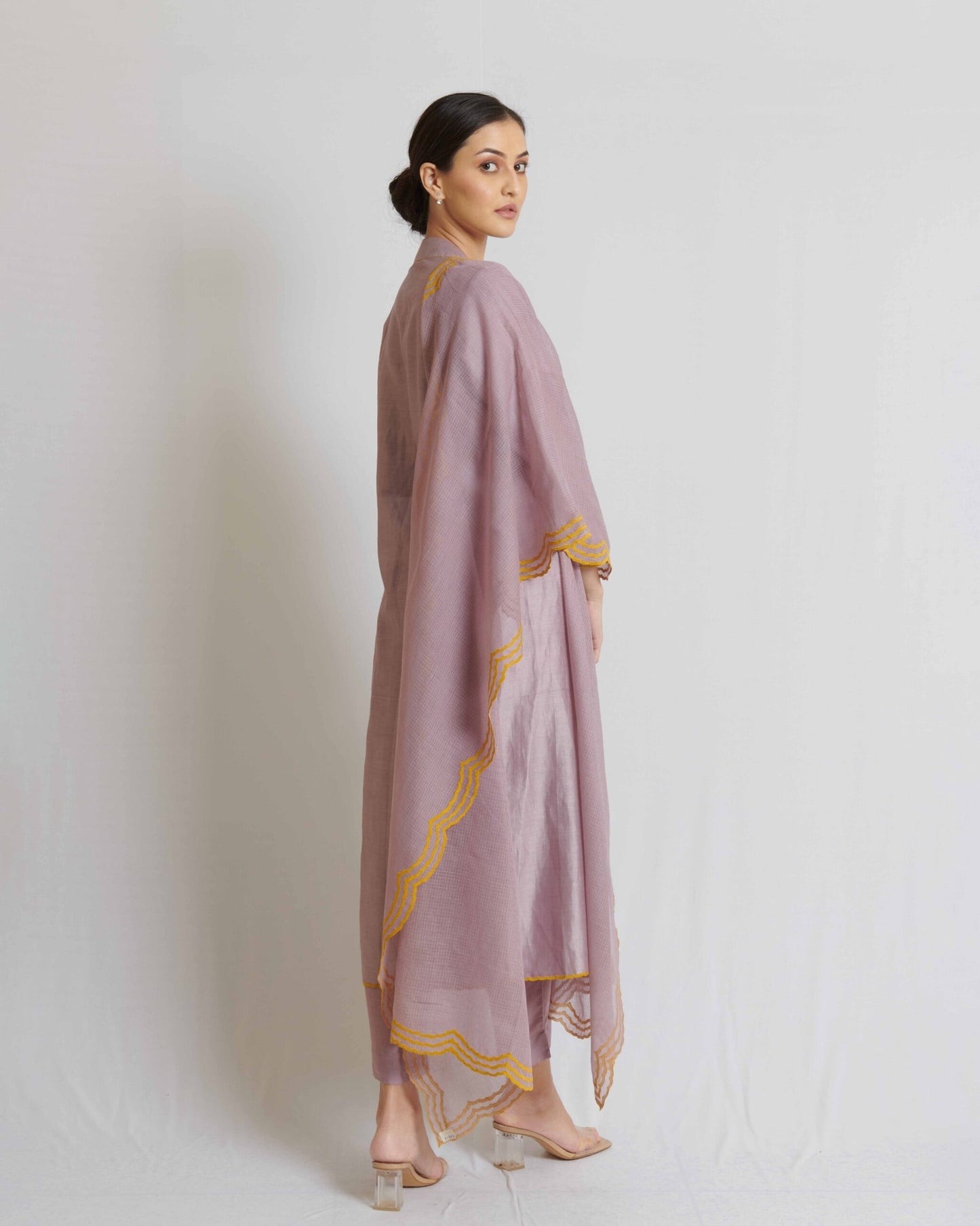 Lavender Chanderi Kurta Set