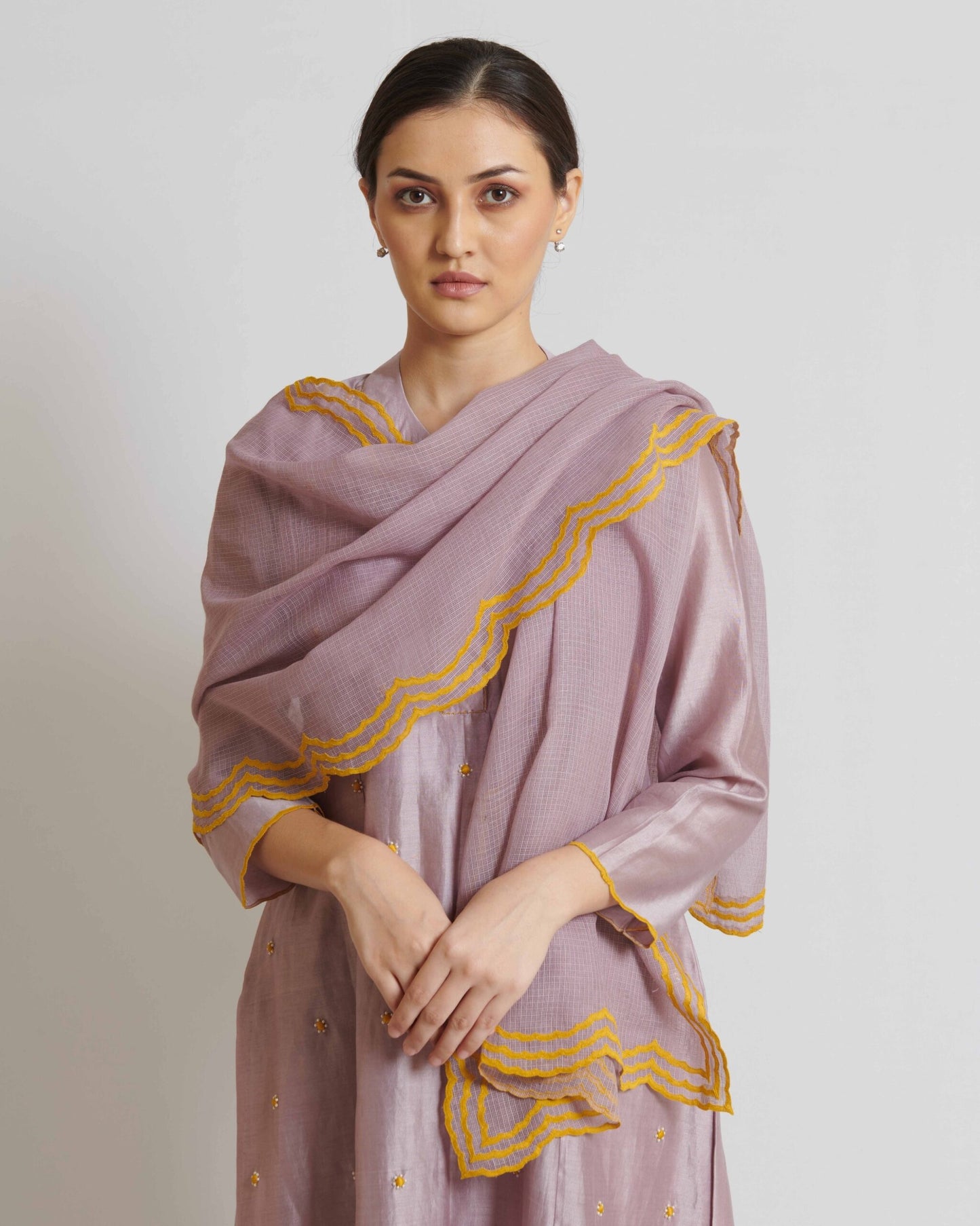 Lavender Chanderi Kurta Set