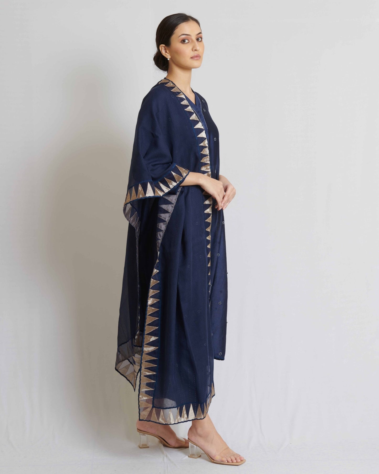 Indigo Blue Chanderi Silk Kurta Set