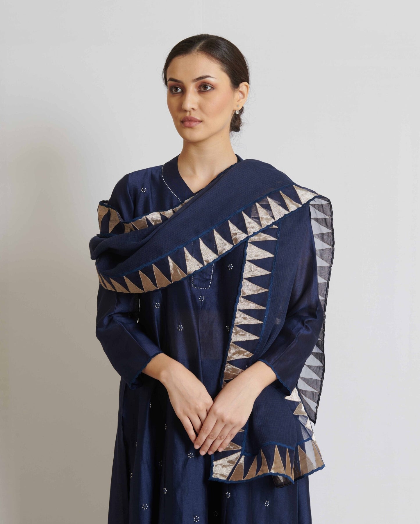 Indigo Blue Chanderi Silk Kurta Set
