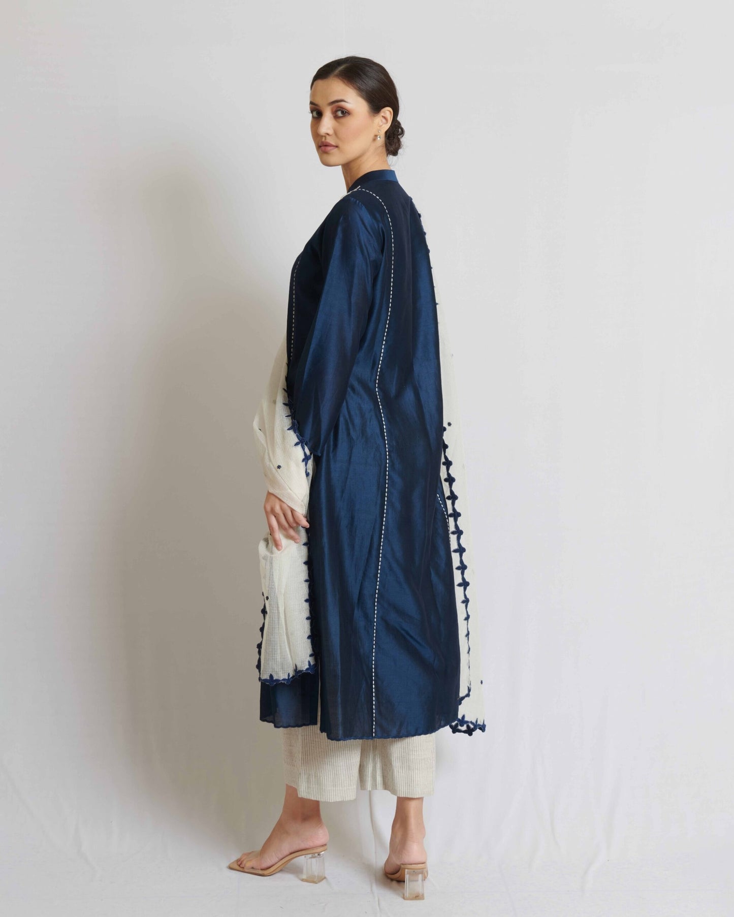 Indigo Blue Chanderi Kurta Set