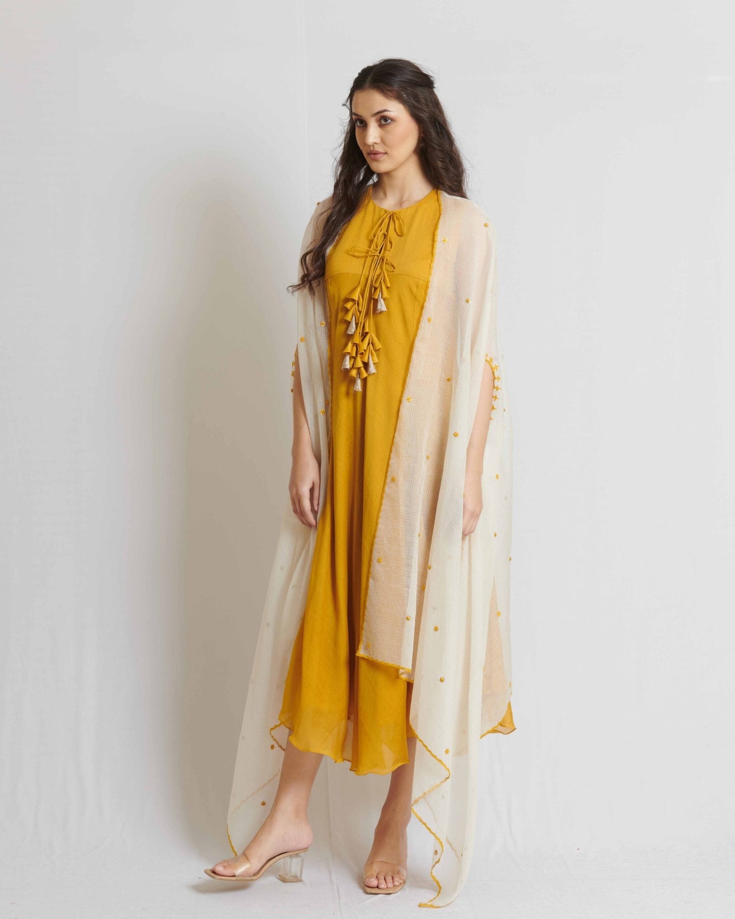 Yellow kalidar with cape