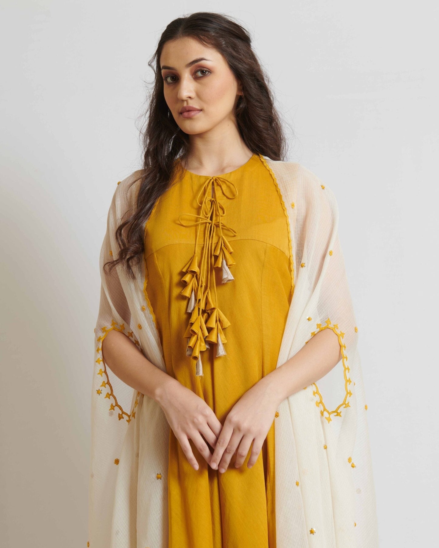Yellow kalidar with cape