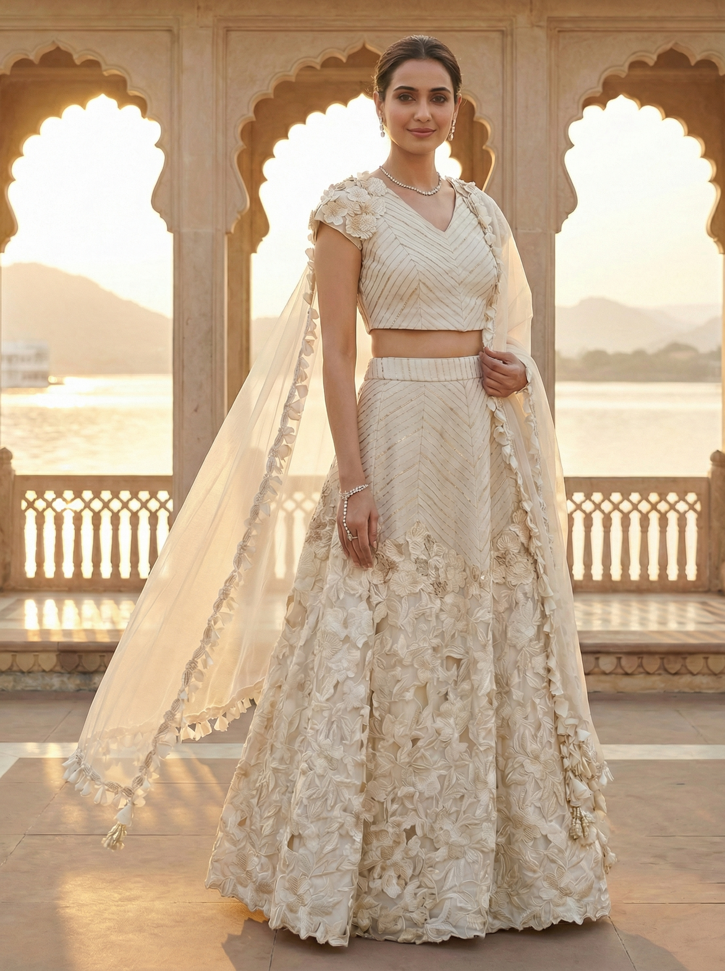 Aarini Ivory Skirt Set