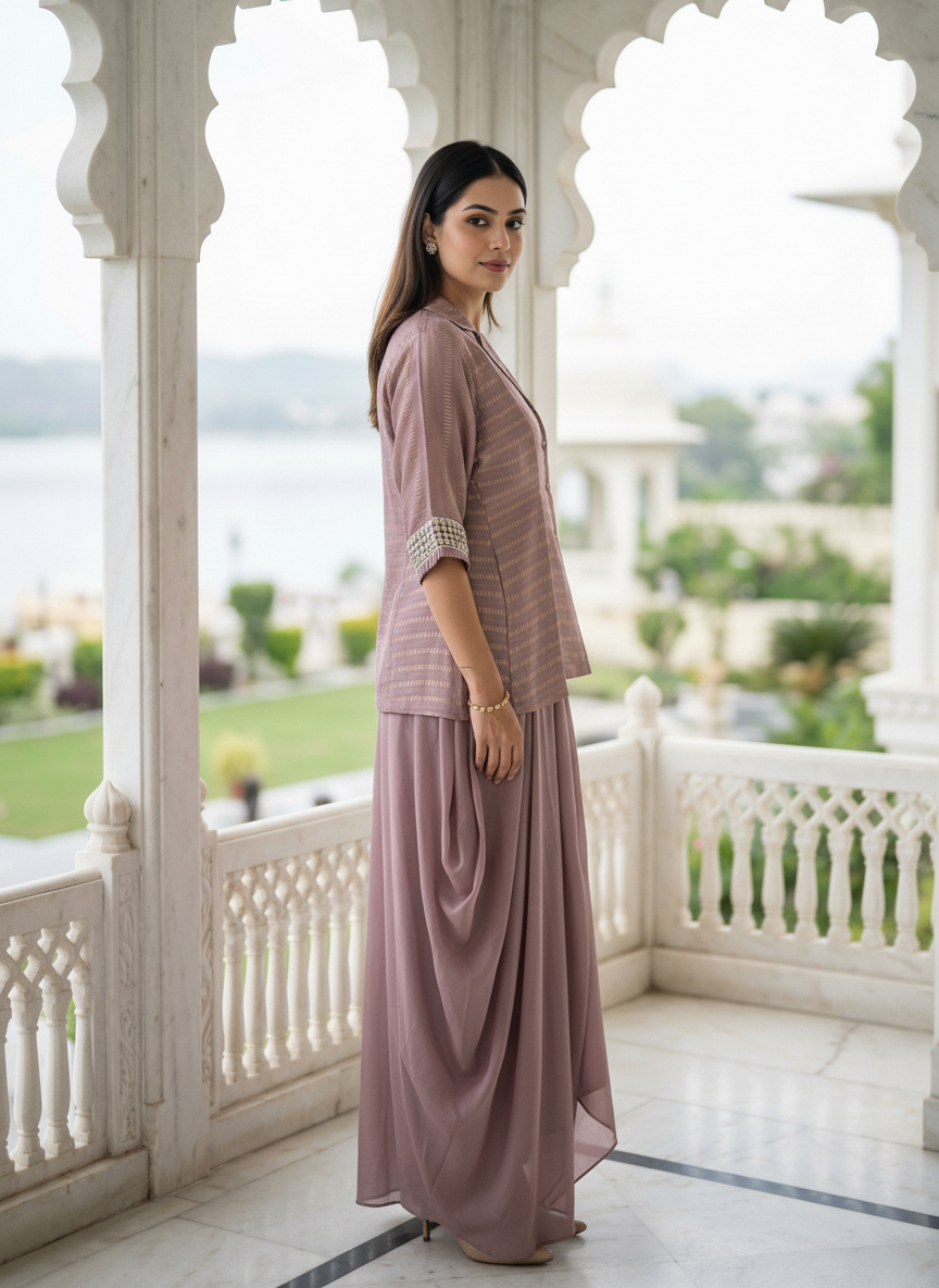 Mula Chanderi Skirt Set