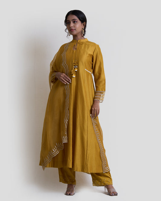Mustard Yellow Dagai Kurta Set