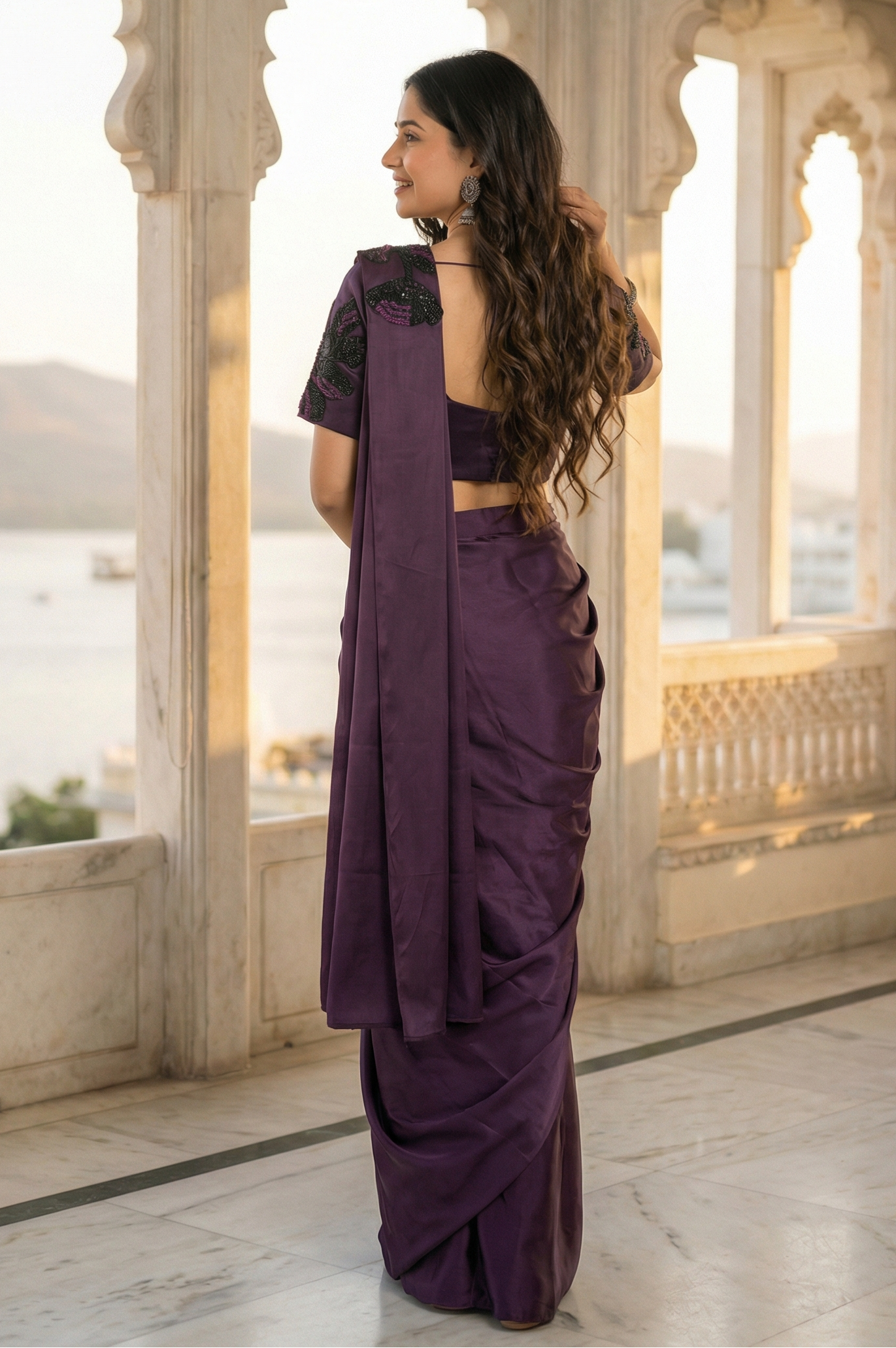 Gagan Drape Sari Set