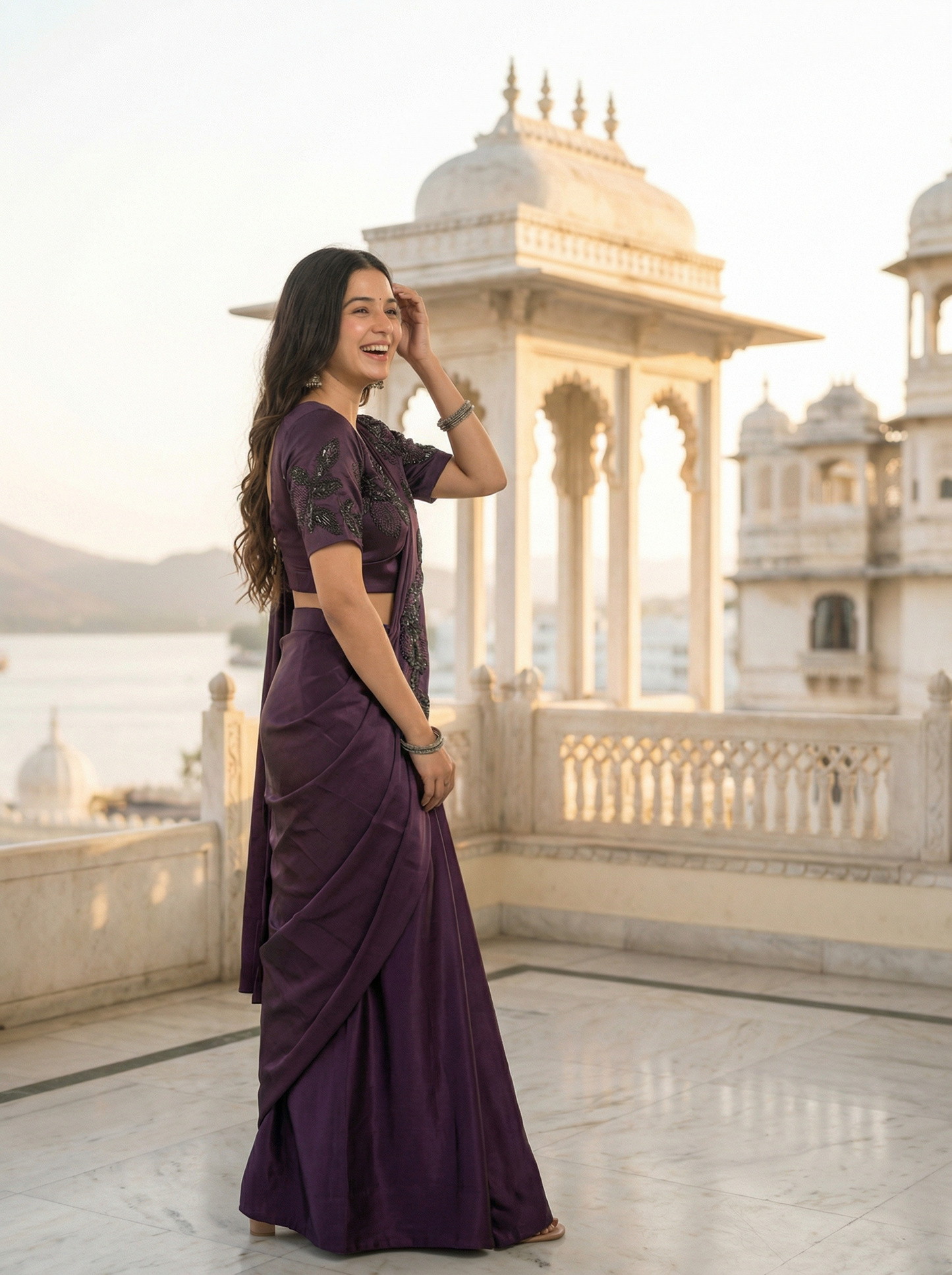 Gagan Drape Sari Set
