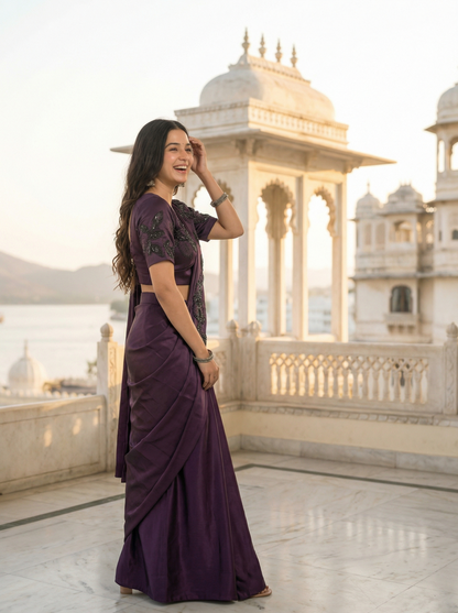 Gagan Drape Sari Set