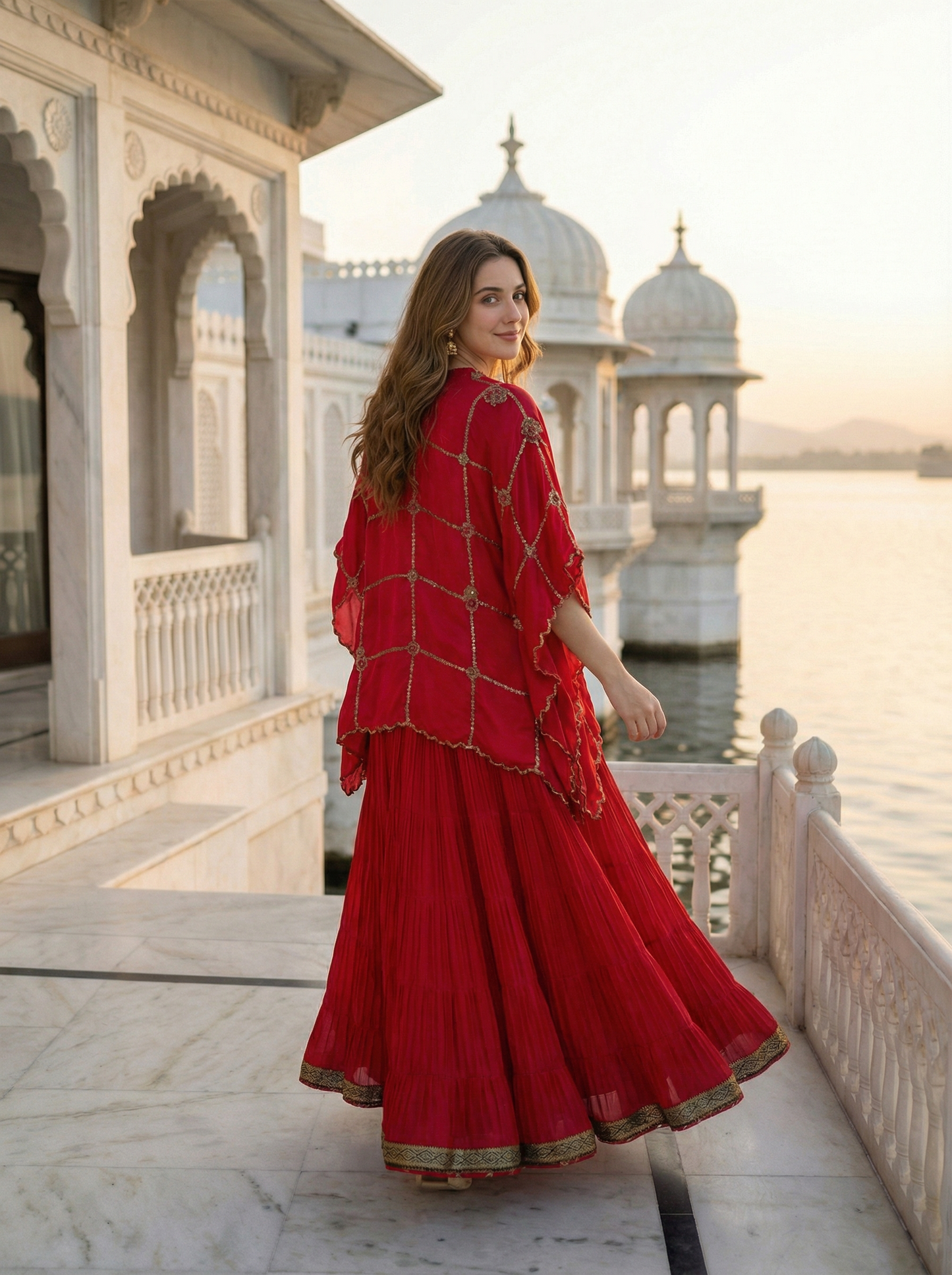 Roop red Kaftan Set