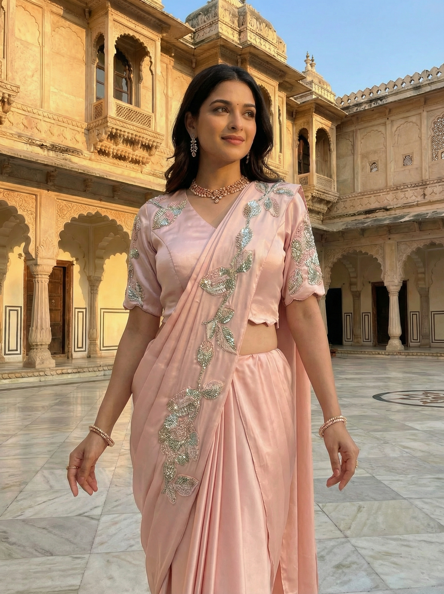 Reet Drape Sari Set