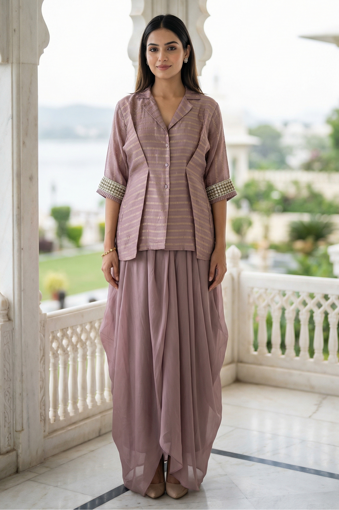 Mula Chanderi Skirt Set