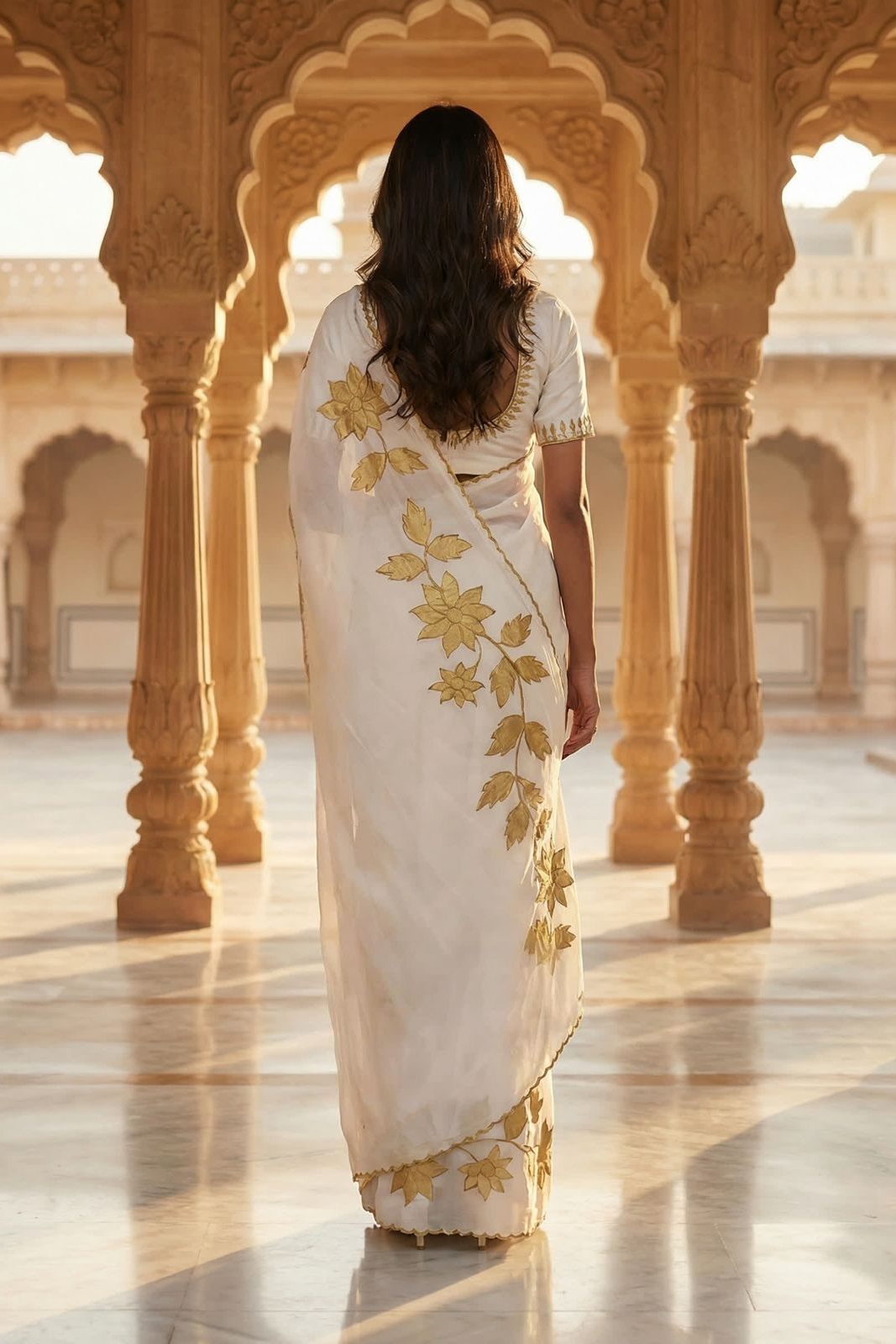 Gulshan Appliqué Chanderi Sari