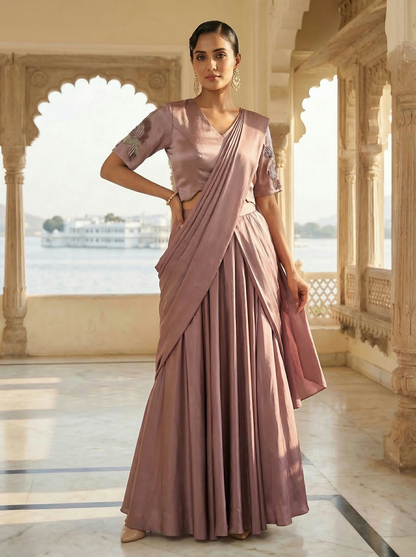 Vina drape sari set