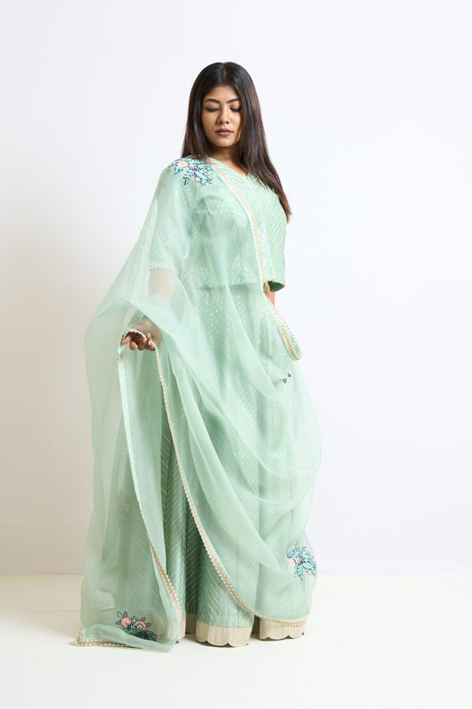 Powder Blue Gota Lehanga Set
