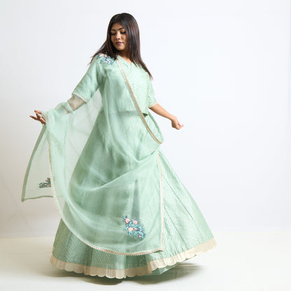 Powder blue gota lehanga set