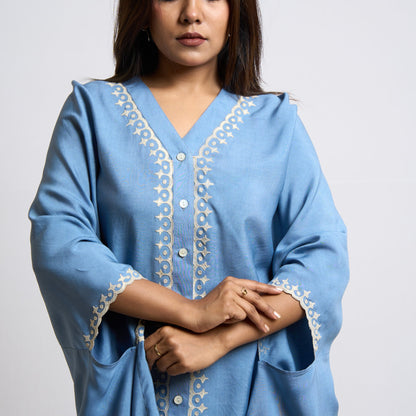 Pastel blue cape set