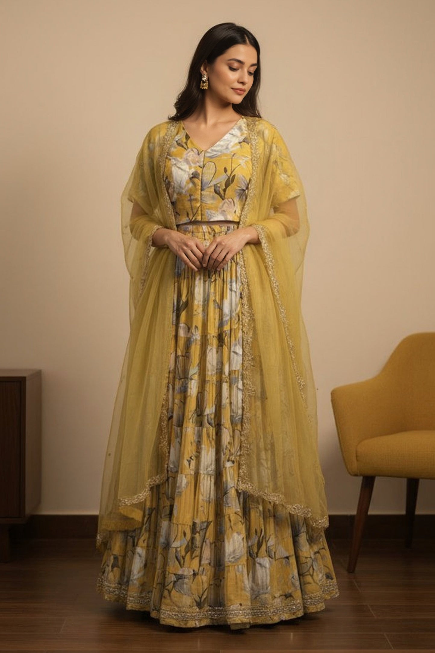 Summer Bloom Blouse Skirt Set