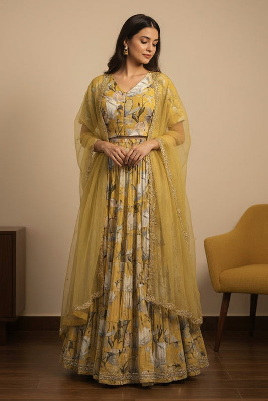 Summer Bloom Blouse Skirt Set