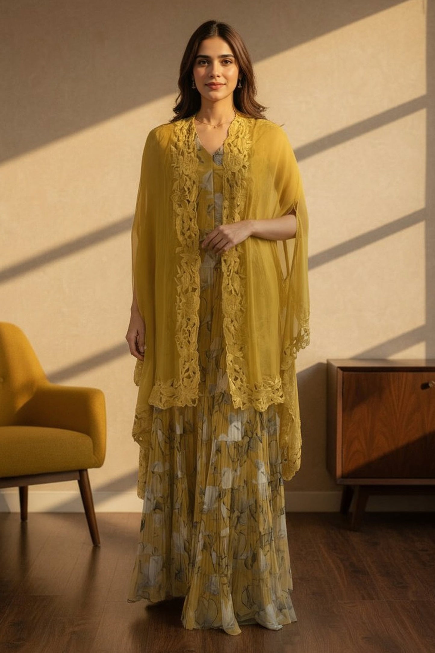 Sunshine Floral Cape Set