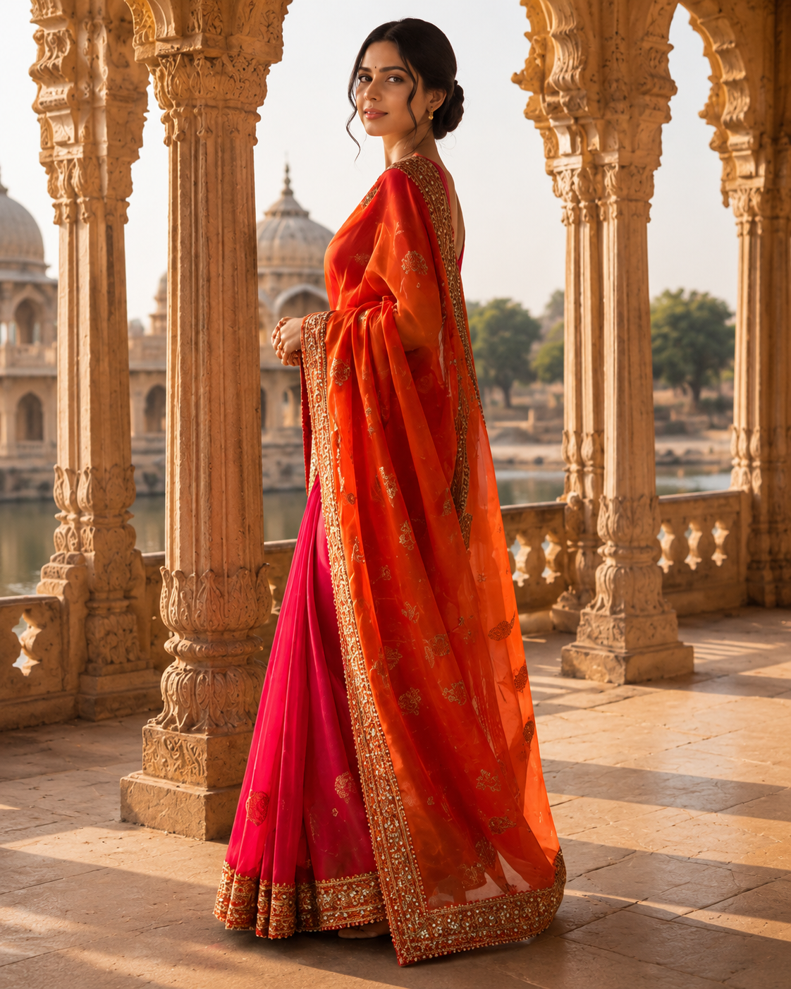 Rangmahal Banarasi Organza Sari