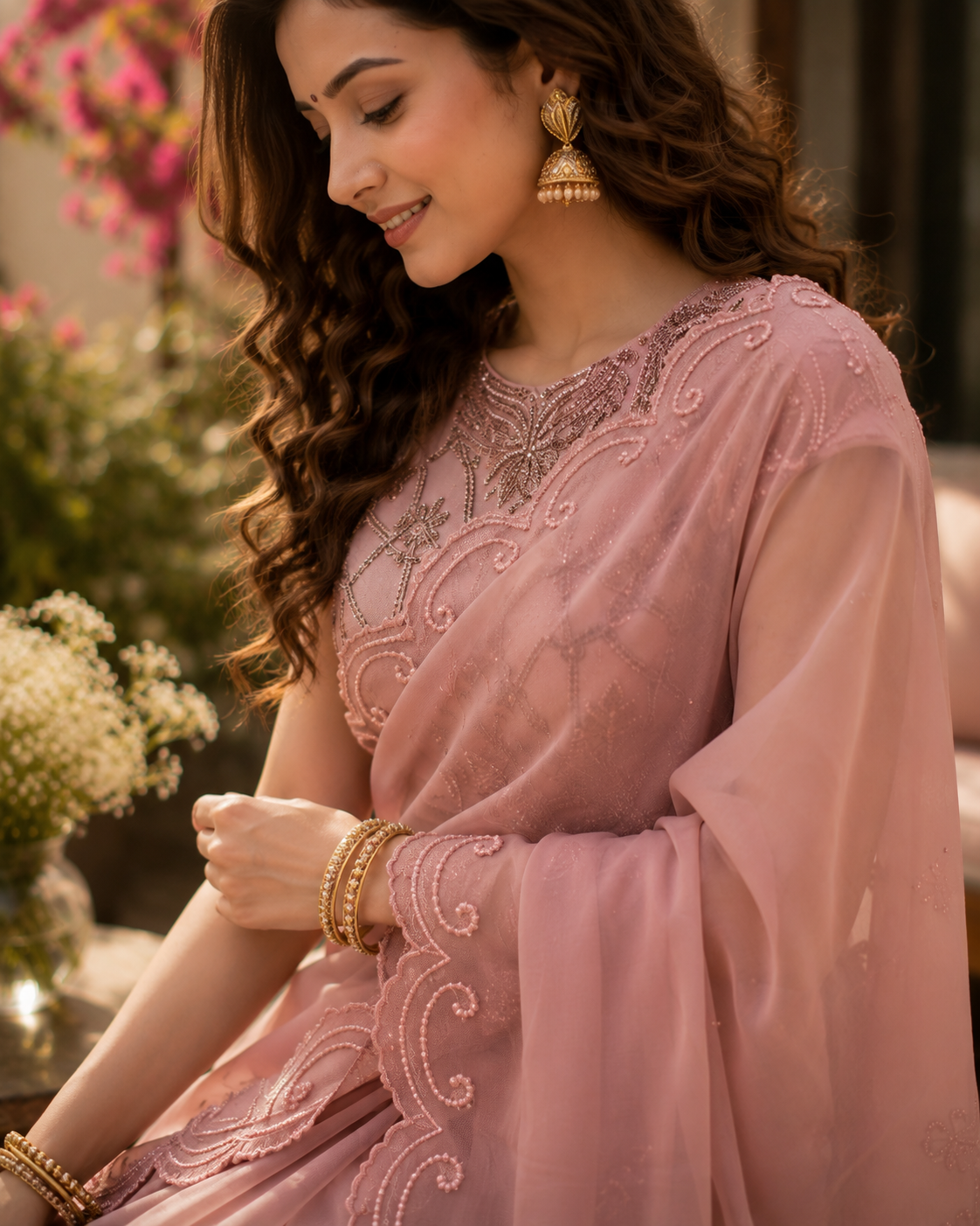 Rosalie Organza Sari Set