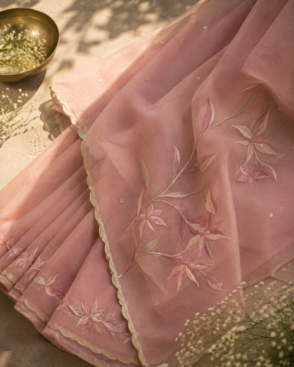 Gulmohar Organza Sari Set