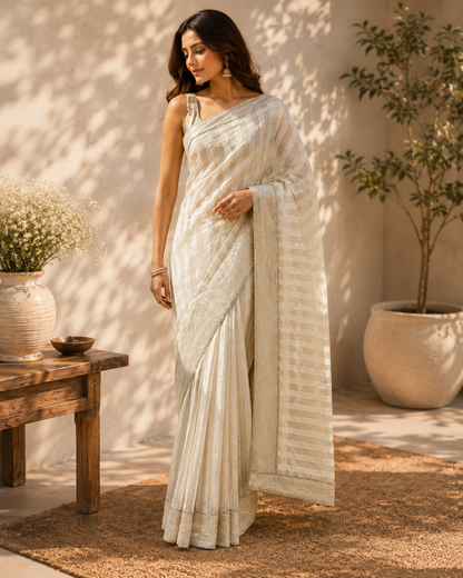 Noor Mukash Tissue Chanderi Sari