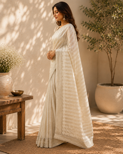 Noor Mukash Tissue Chanderi Sari