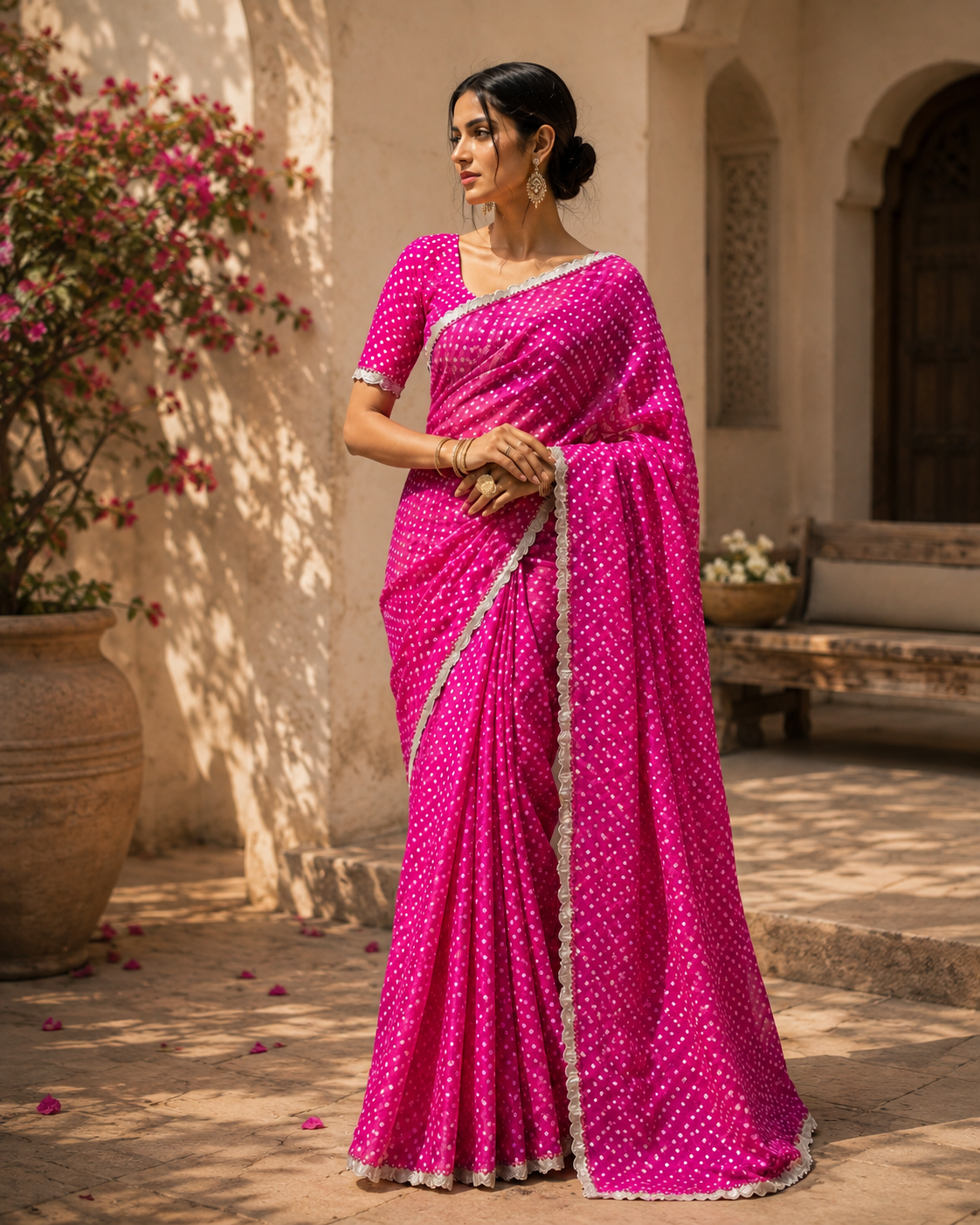 Rangriti Bandhani Sari
