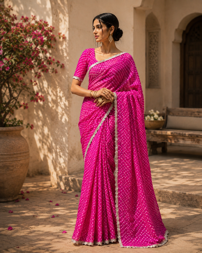 Rangriti Bandhani Sari