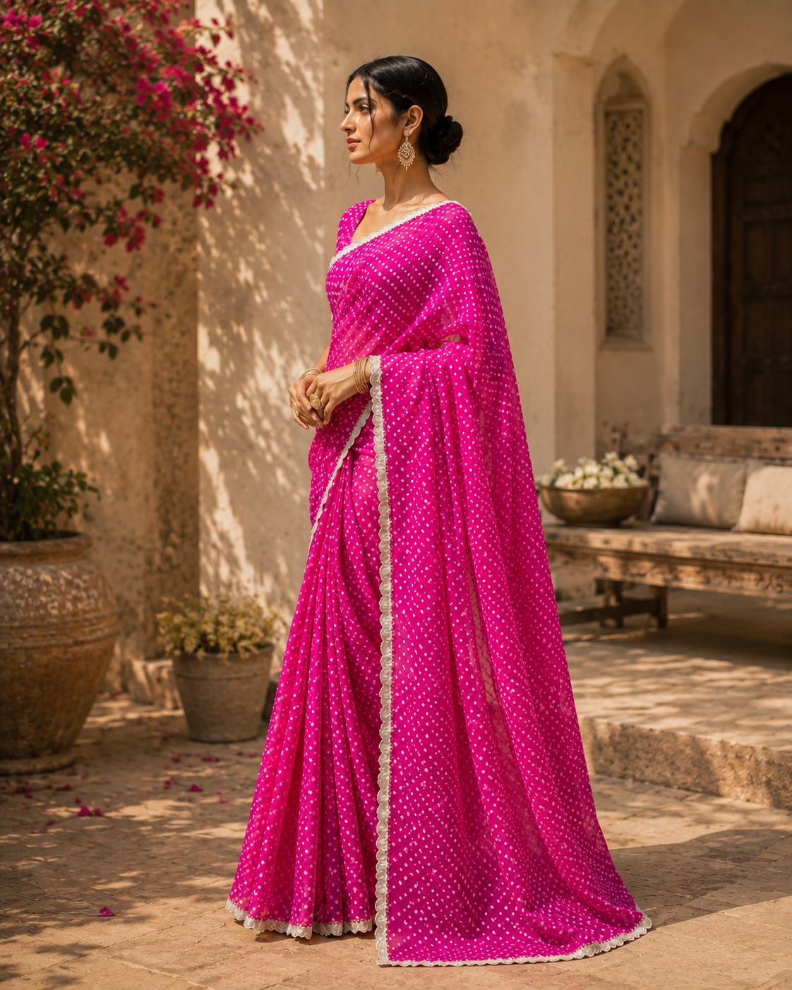 Rangriti Bandhani Sari